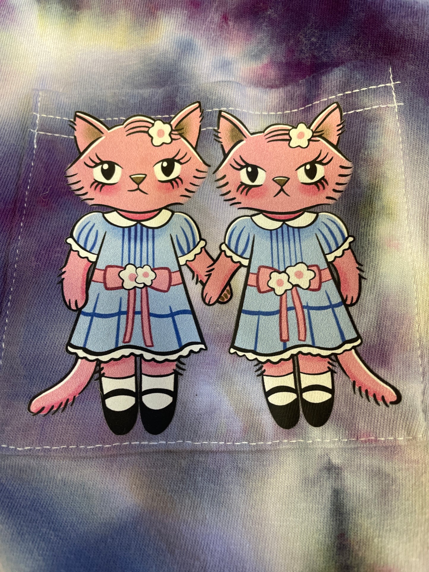 Upcycled Shining Cat Pocket Shirt Unisex S