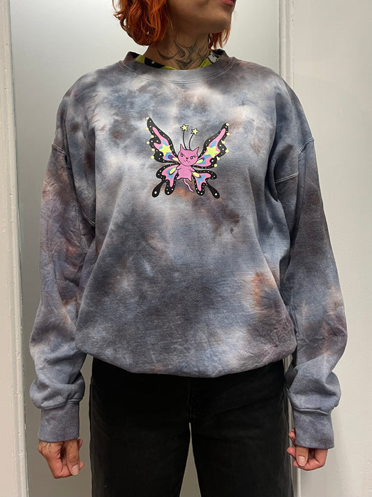 Butterfly Cat Sweatshirt XL