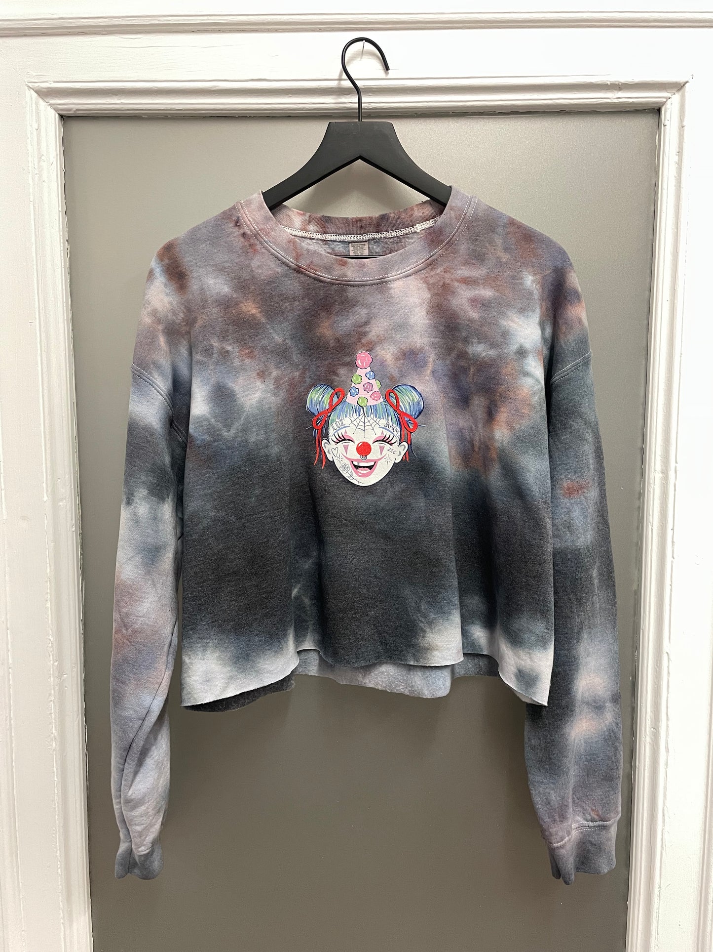 Clown Girl Cropped Sweatshirt L